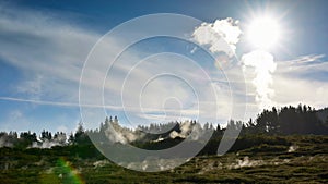 Craters of the Moon geothermal landscape in New Zealand