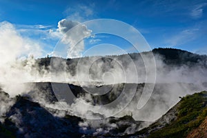 Craters of the Moon geothermal landscape in New Zealand