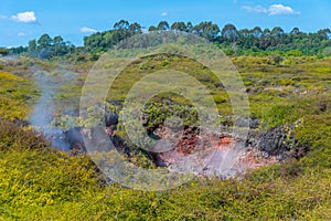 Craters of the moon - a geothermal landscape at New Zealand