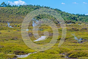 Craters of the moon - a geothermal landscape at New Zealand