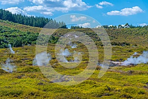 Craters of the moon - a geothermal landscape at New Zealand