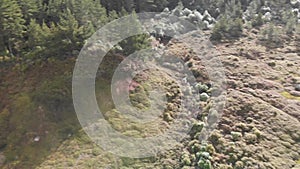 Craters of the moon natural park, Rotorua.Panoramic aerial view of New Zealand geysers