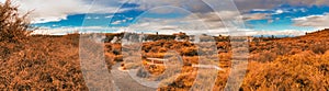 Craters of the Moon panoramic view in Taupo in autumn season, New Zealand