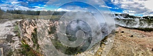 Craters of the Moon panoramic view in Taupo, New Zealand