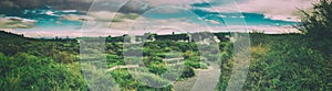 Craters of the Moon panoramic view in Taupo, New Zealand