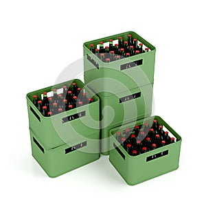 Crates with lager beer