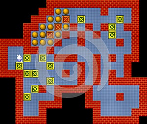 Crates, retro style game pixelated graphics