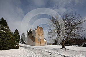 Crathes Castle in the snow