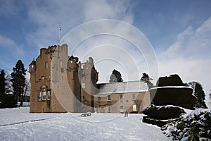 Crathes Castle in the snow