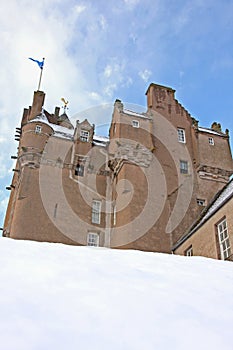 Crathes Castle in the snow