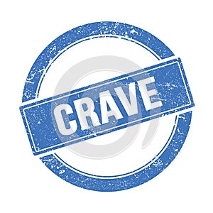 CRAVE text on blue grungy round stamp