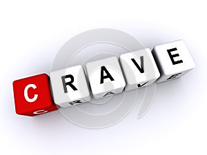 crave word block on white photo