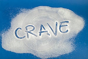 CRAVE written with sugar photo