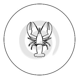 Craw fish icon black color in circle vector illustration isolated photo
