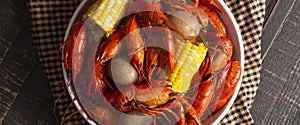 A Crawfish Boil with Corn on the Cob and Potatoes