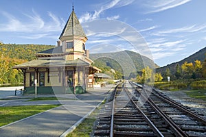 Crawford Depot along the scenic train ride to Mount Washington, New Hampshire