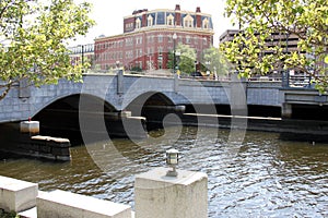 Crawford Street Bridge across Providence River, Providence, RI, USA