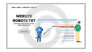 crawl website robots txt vector