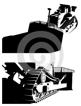 Crawler bulldozer template