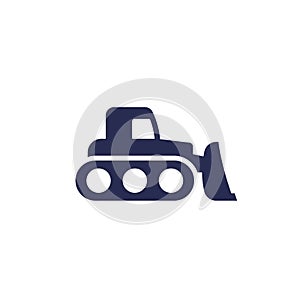 Crawler dozer icon on white