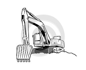 Crawler Excavator Modern Vector Illustration Crawler Excavator Modern Flat Vector Illustration