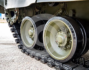 Crawler tracks of military tank