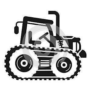 Crawler tractor icon, simple style