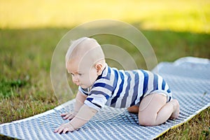 Crawling baby boy