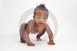 Crawling Baby Boy in Diaper