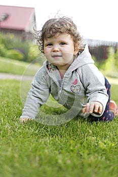 Crawling baby girl