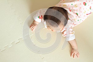 Crawling baby girl