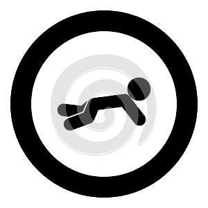 Crawling baby icon black color in circle