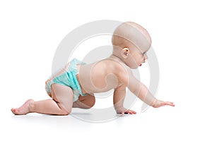 Crawling baby isolated