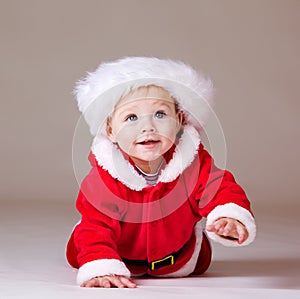 Crawling Christmas baby