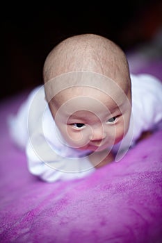 Crawling curious baby