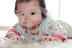 Crawling Japanese baby girl