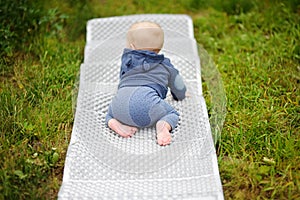 Crawling little baby boy