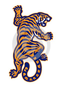 Crawling Tiger Mascot for Sport Logo