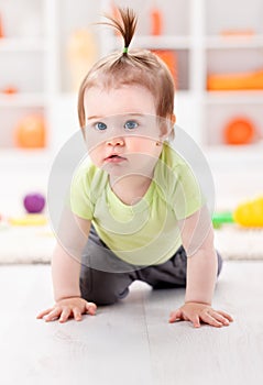 Crawling toddler girl