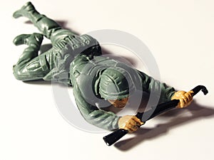 Crawling toy soldier