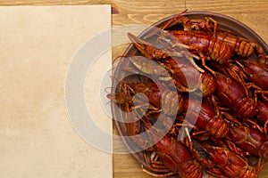 Crayfish cooked for serving