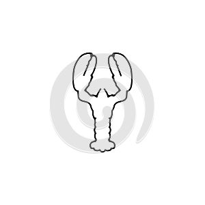 Crayfish thin line icon. Crayfish linear outline icon