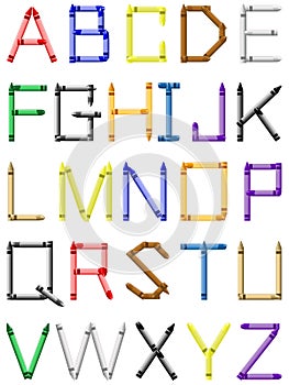 Crayon alphabet - english characters