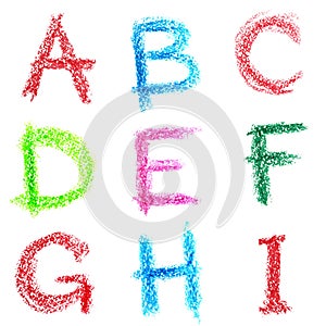 Crayon alphabet, Lettrs A - I