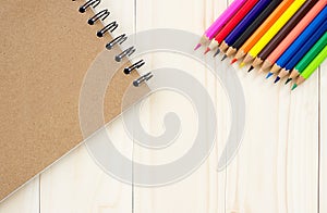 Crayon color pattern and brown drawing books