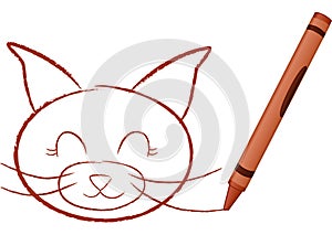 Crayon Drawn Cat photo