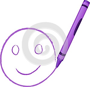 Crayon Drawn Happy Face photo