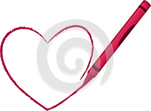 Crayon Drawn Heart - vector illustration photo