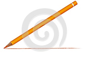 Crayon with drawn line