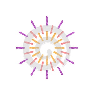 Crayon Firework Festive Starburst Circle